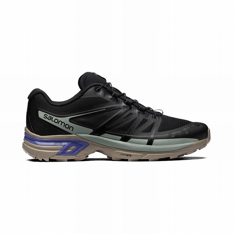 Men\'s Salomon XT-WINGS 2 Trail Running Shoes Black / Light Turquoise | NFXJRC-924