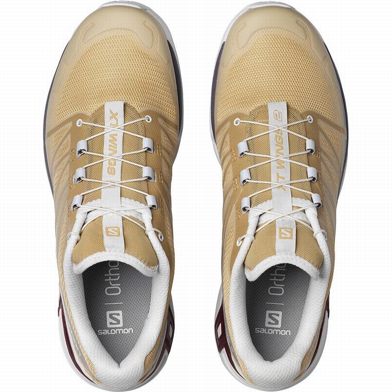 Men's Salomon XT-WINGS 2 Trail Running Shoes Khaki / White | OCPAUN-910
