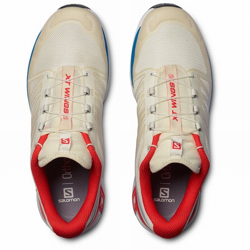 Men's Salomon XT-WINGS 2 Trail Running Shoes Beige / Red | OPEDJZ-145