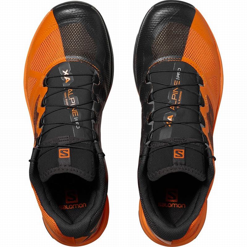 Men's Salomon X ALPINE /PRO Hiking Shoes Dark Grey / Orange | XNJLQD-104
