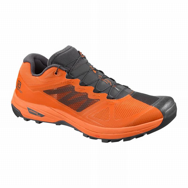 Men\'s Salomon X ALPINE /PRO Hiking Shoes Dark Grey / Orange | XNJLQD-104