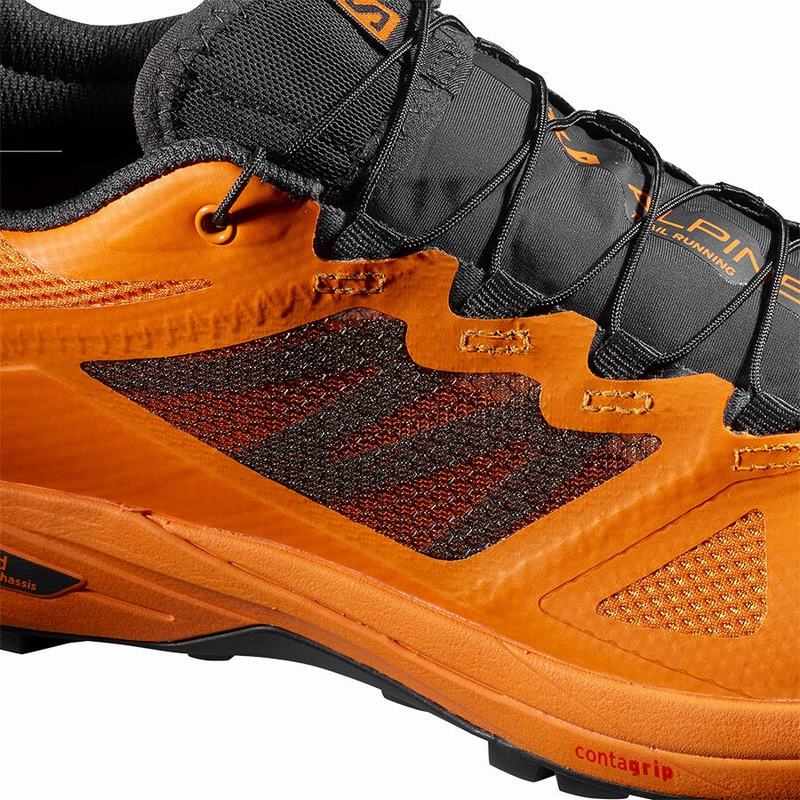 Men's Salomon X ALPINE /PRO Trail Running Shoes Dark Grey / Orange | FGJBLE-150