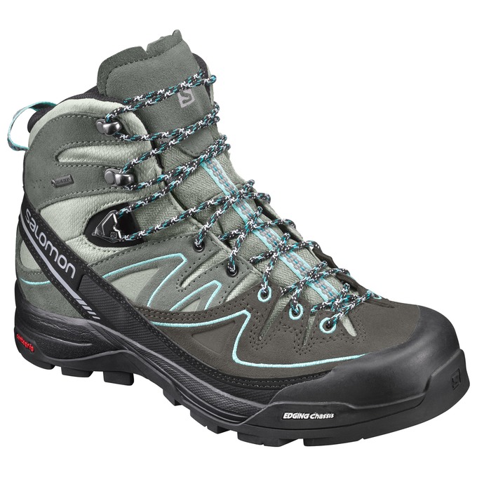 Men\'s Salomon X ALP MID LTR GTX W Hiking Boots Olive / Black | KREHTO-026
