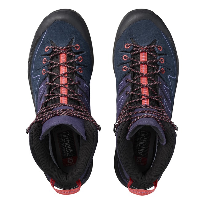 Men's Salomon X ALP MID LTR GTX W Hiking Boots Dark Blue / Black | WZYCXH-649