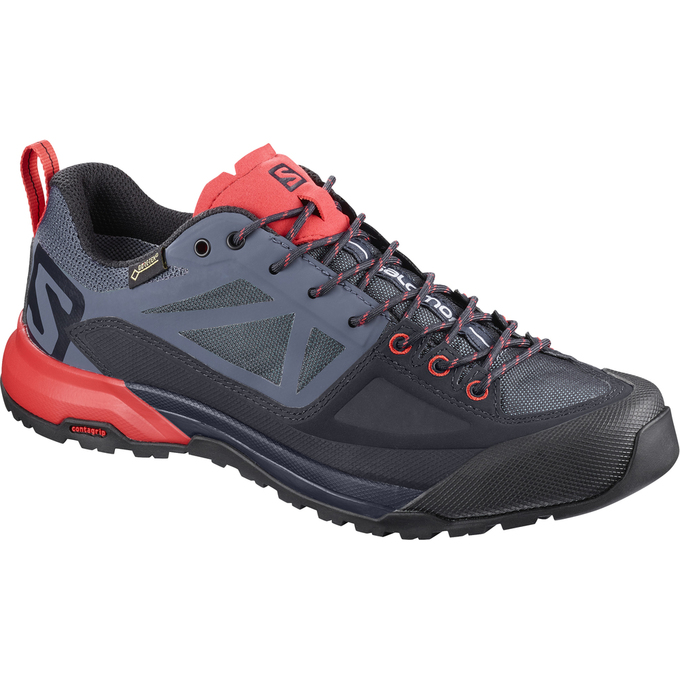 Men\'s Salomon X ALP SPRY GTX W Hiking Boots Black / Coral | JQEYFU-407