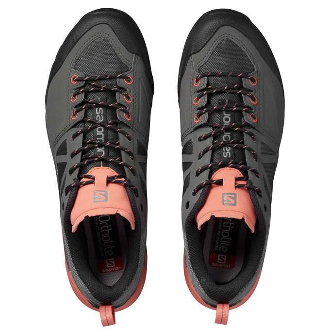 Men's Salomon X ALP SPRY W Hiking Boots Coral Grey Black | XHIPKG-897