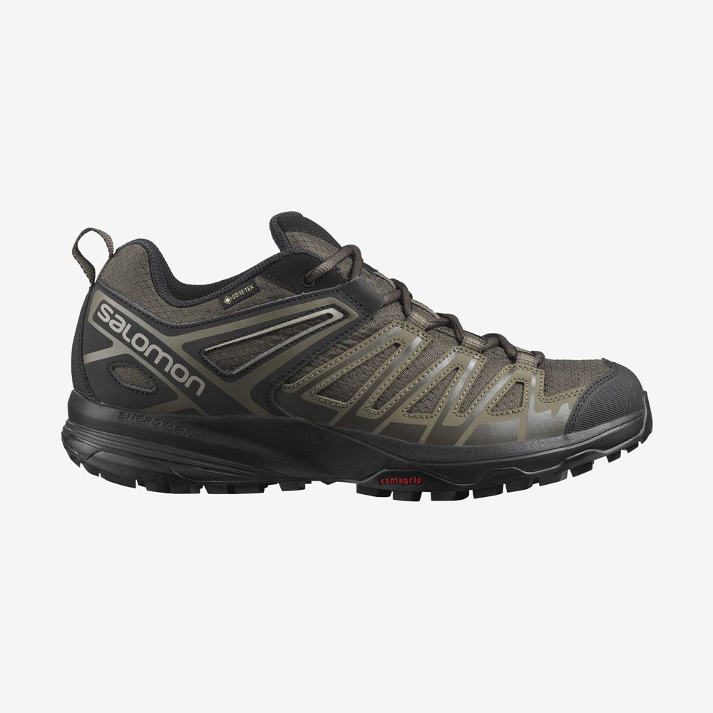 Men\'s Salomon X CREST GORE-TEX Hiking Shoes Brown | SNBGLR-724