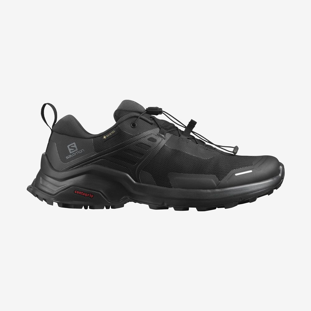 Men\'s Salomon X RAISE GORE-TEX Hiking Shoes Black | EYNMJD-759