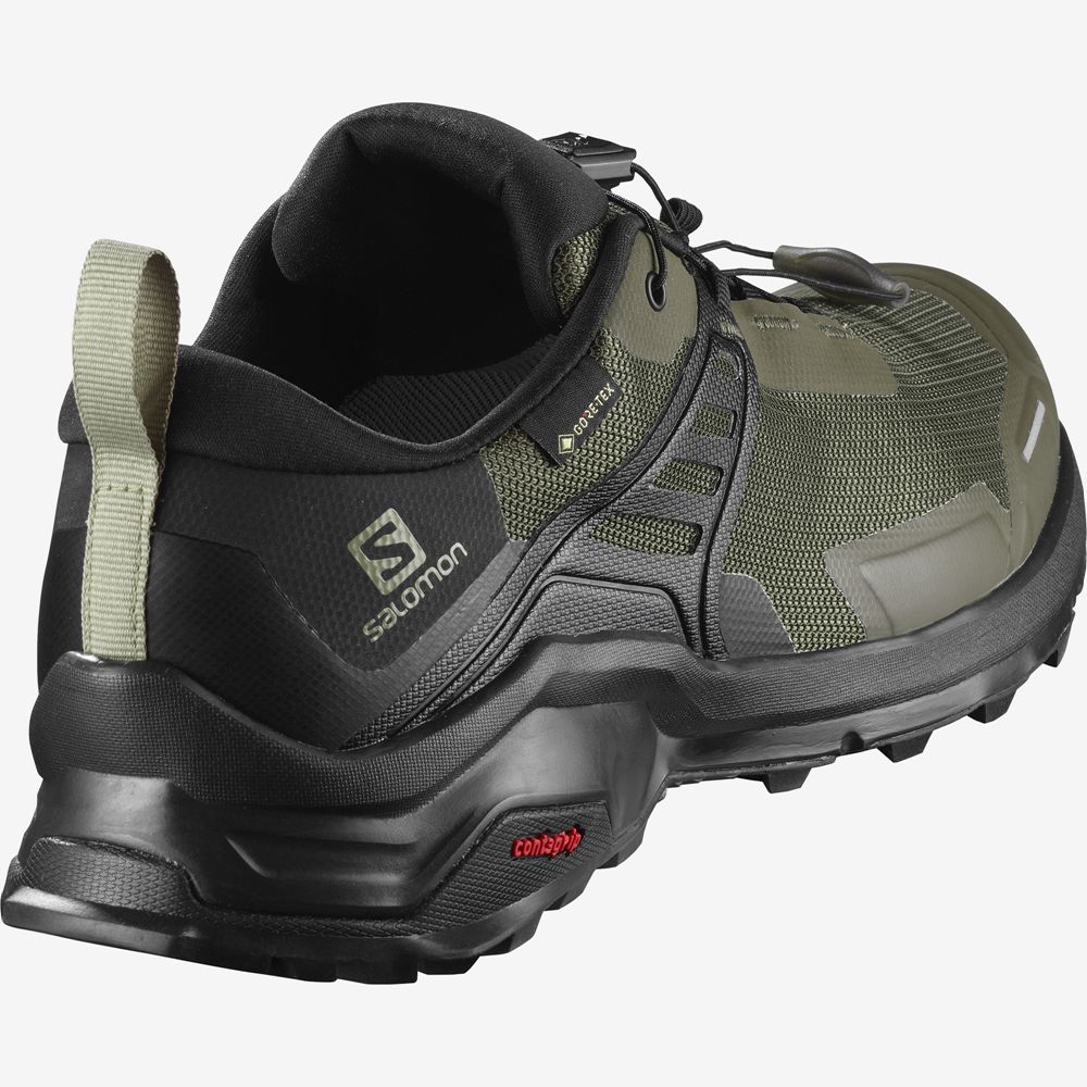 Men's Salomon X RAISE GORE-TEX Hiking Shoes Olive Green | OKGWYD-809