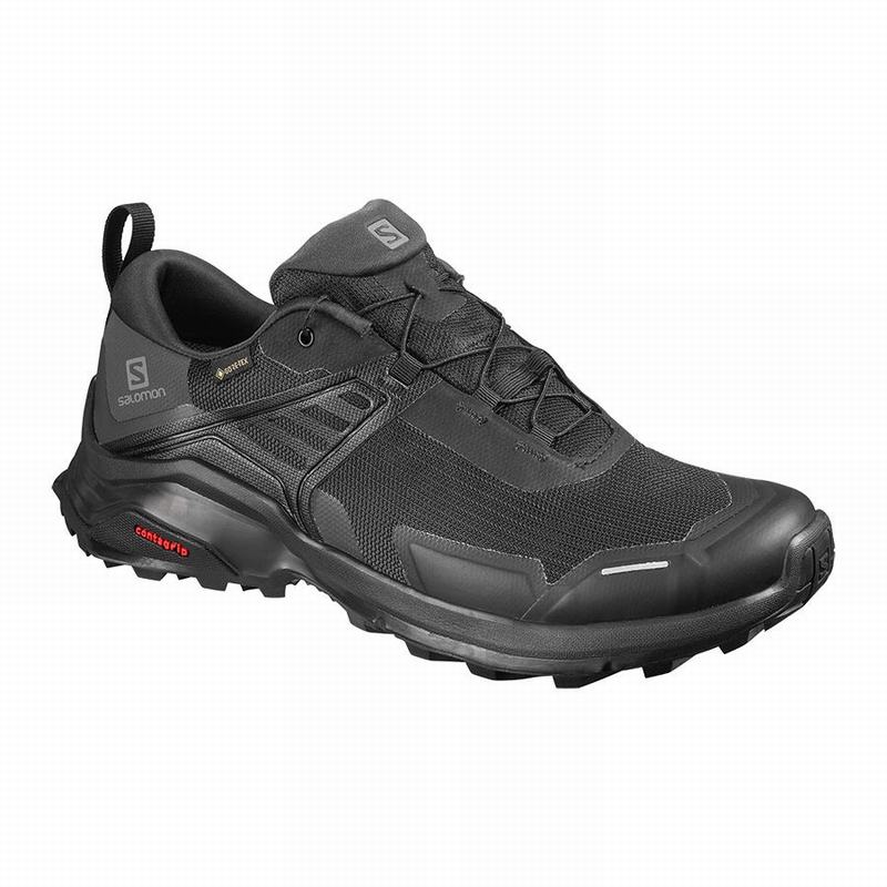 Men\'s Salomon X RAISE GORE-TEX Hiking Shoes Black | VQGLAK-793