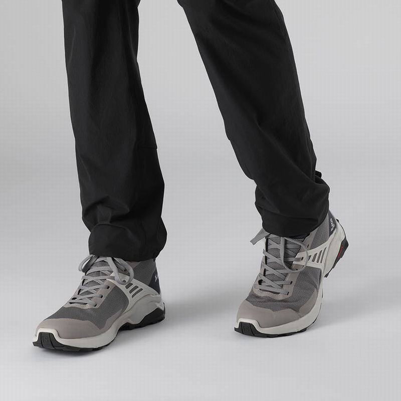 Men's Salomon X RAISE MID GORE-TEX Hiking Shoes Grey / Navy | DWRQAK-465