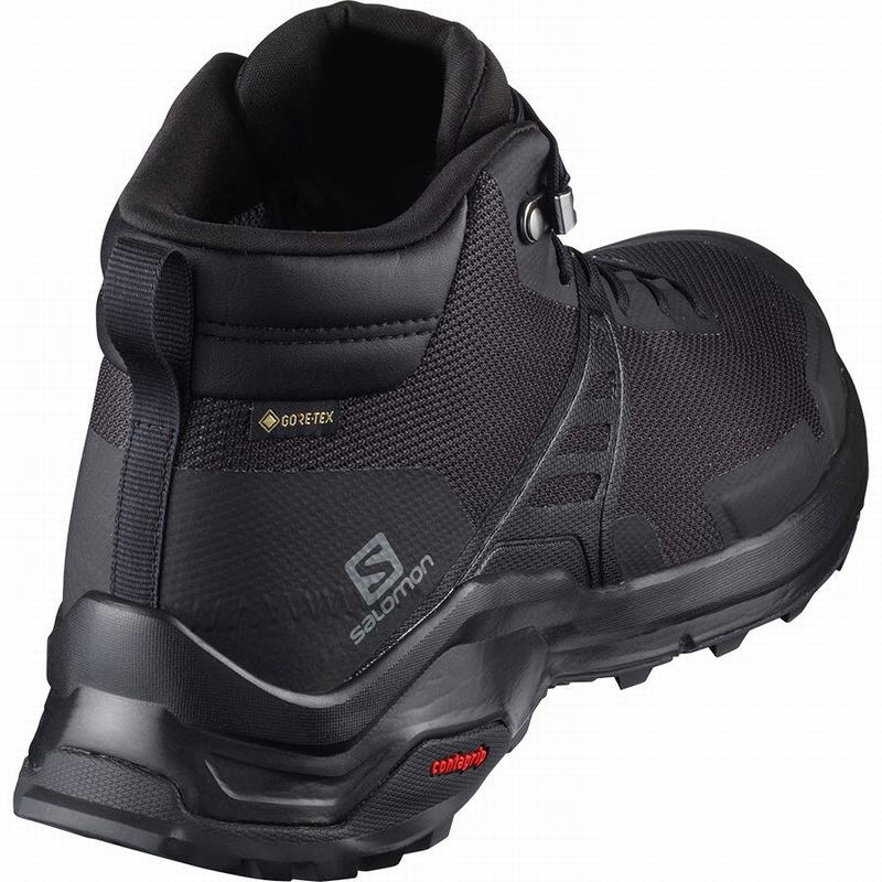 Men's Salomon X RAISE MID GORE-TEX Hiking Shoes Black | MRDPZG-971