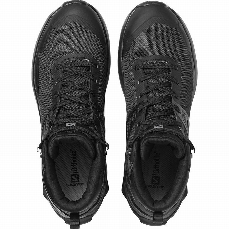 Men's Salomon X RAISE MID GORE-TEX Hiking Shoes Black | MRDPZG-971