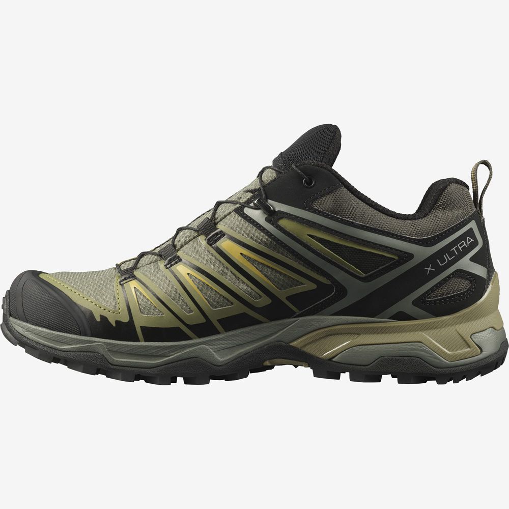 Men's Salomon X ULTRA 3 GORE-TEX Hiking Shoes Gold | GCXIVS-681