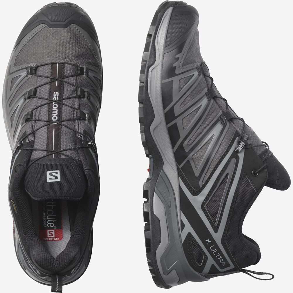 Men's Salomon X ULTRA 3 GORE-TEX Hiking Shoes Black | ICXRJK-786