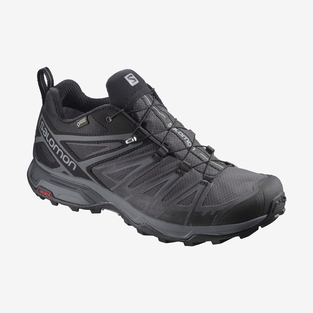 Men\'s Salomon X ULTRA 3 GORE-TEX Hiking Shoes Black | ICXRJK-786