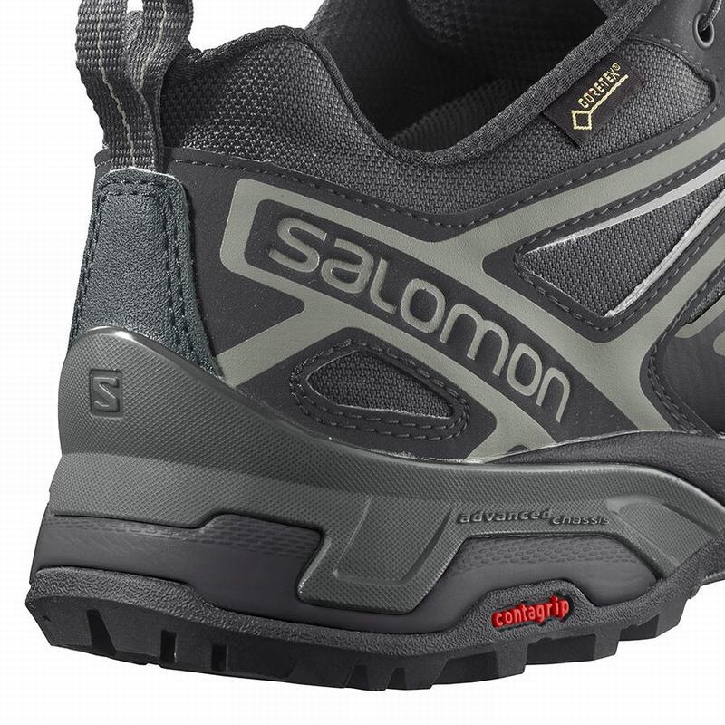 Men's Salomon X ULTRA 3 GORE-TEX Hiking Shoes Grey | RJYKFC-481