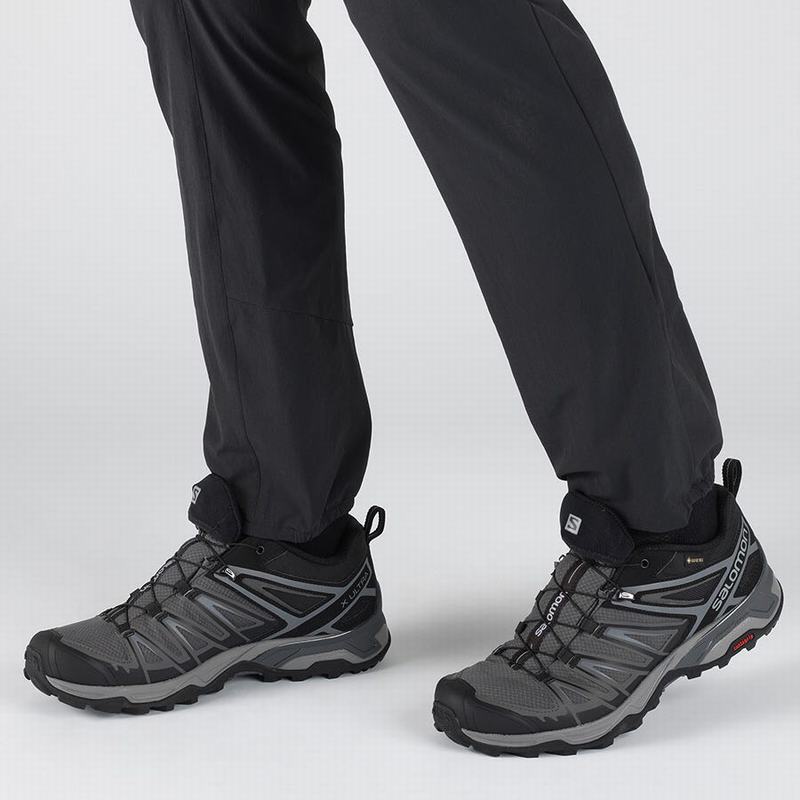 Men's Salomon X ULTRA 3 GORE-TEX Hiking Shoes Black | SMRQEH-948