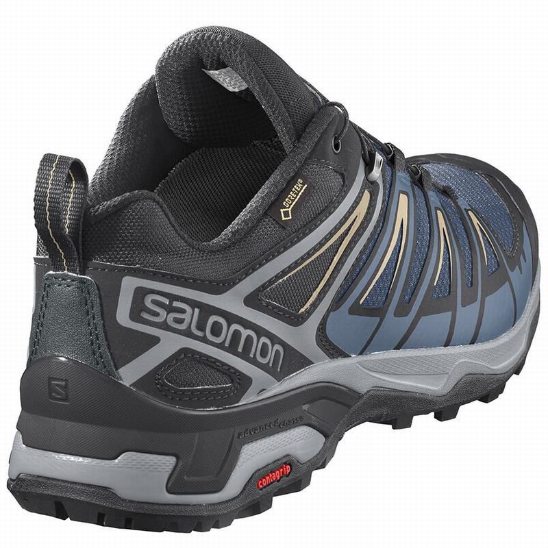Men's Salomon X ULTRA 3 GORE-TEX Hiking Shoes Navy / Blue | XBTGDN-241