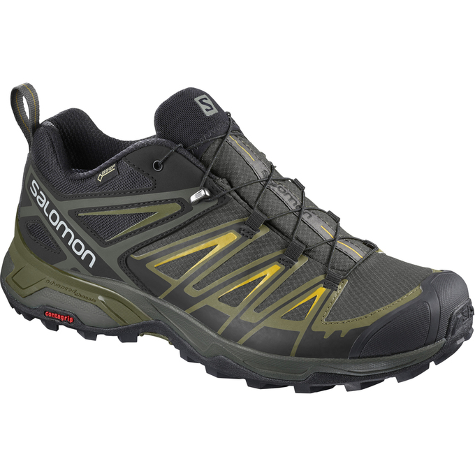 Men\'s Salomon X ULTRA 3 GTX Hiking Shoes Black | FXOBHS-807