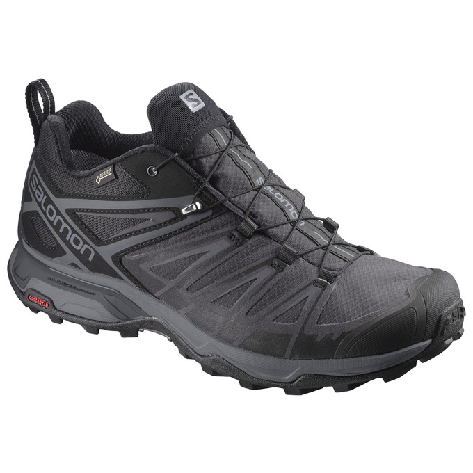 Men\'s Salomon X ULTRA 3 GTX Hiking Shoes Black | UKFPNG-467