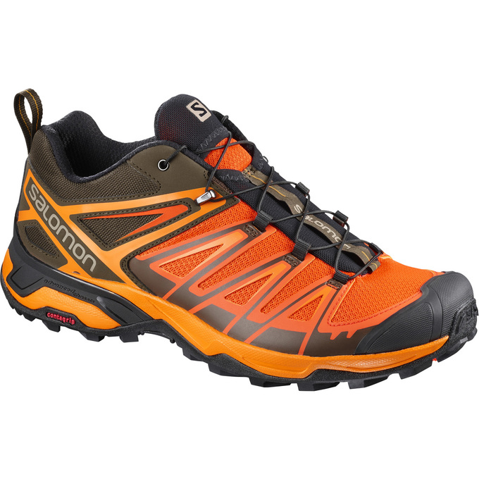 Men\'s Salomon X ULTRA 3 Hiking Shoes Orange / Black | YWUOQN-570