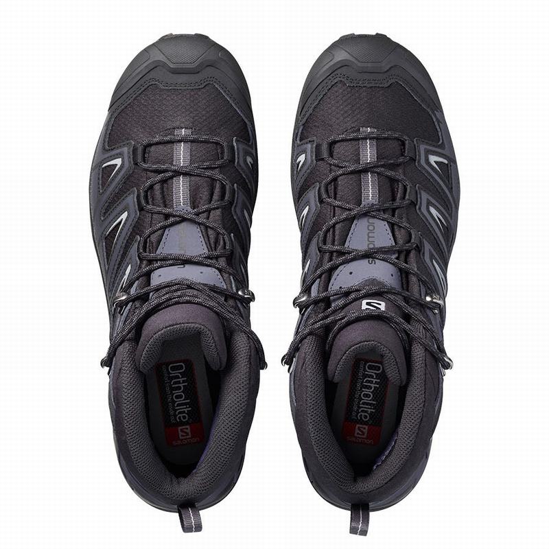 Men's Salomon X ULTRA 3 MID GORE-TEX Hiking Boots Black | FZEMUH-794
