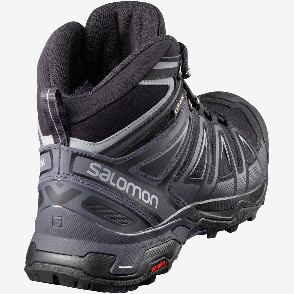 Men's Salomon X ULTRA 3 MID GORE-TEX Hiking Boots Black | WQAVES-630
