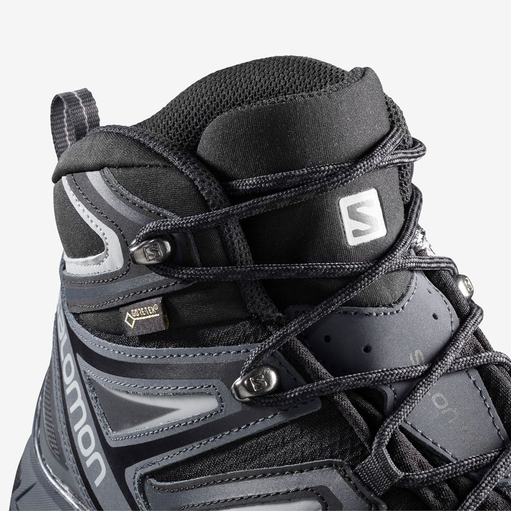 Men's Salomon X ULTRA 3 MID GORE-TEX Hiking Boots Black | WQAVES-630