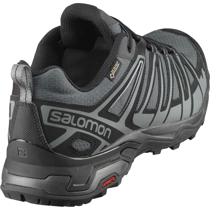 Men's Salomon X ULTRA 3 PRIME GTX Hiking Shoes Silver / Black | GEJZFH-149