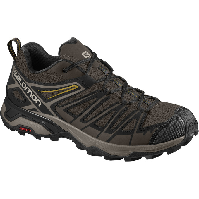 Men\'s Salomon X ULTRA 3 PRIME Hiking Shoes Chocolate / Black | SRYQOX-839