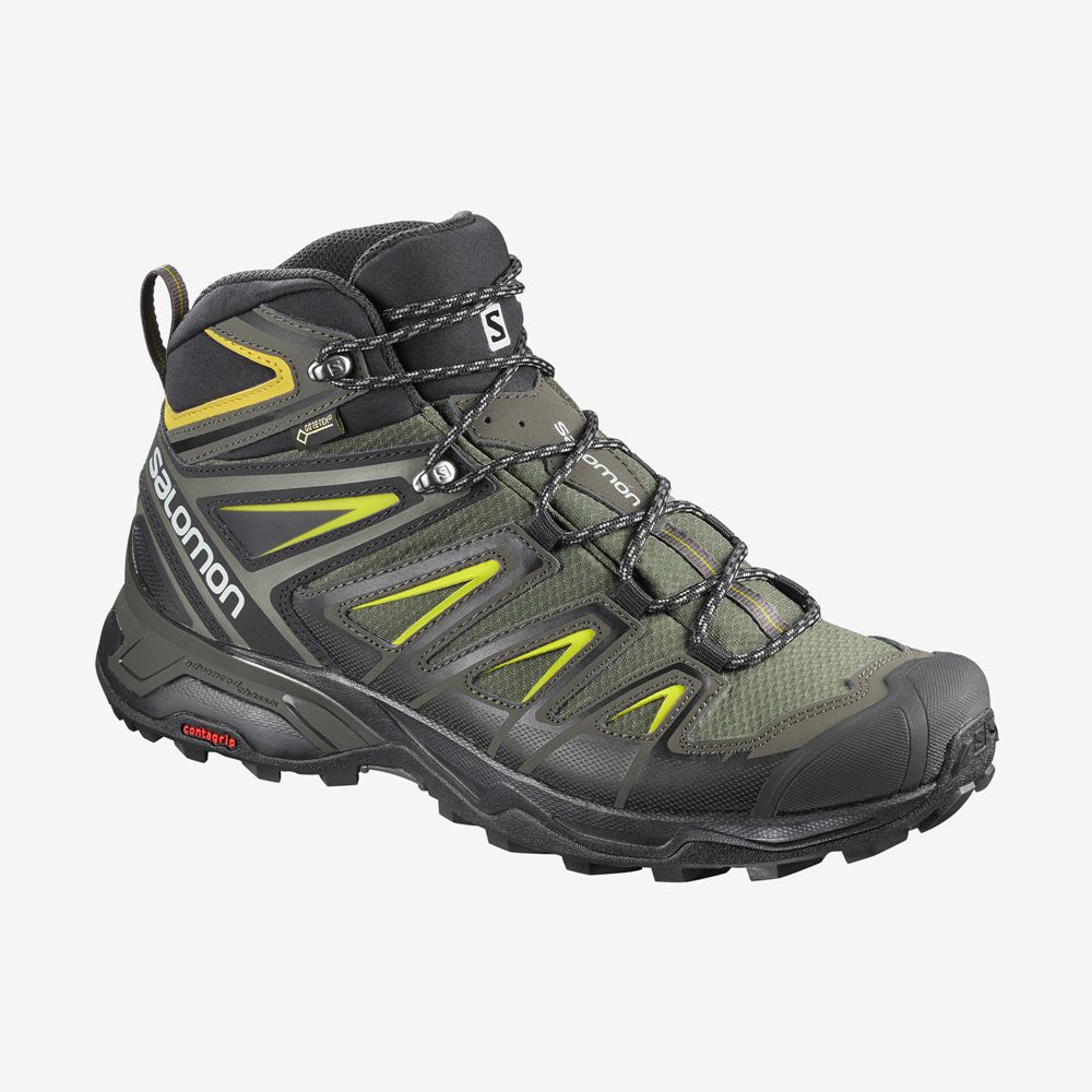 Men\'s Salomon X ULTRA 3 WIDE MID GORE-TEX Hiking Boots Multicolor | NZMVLW-695