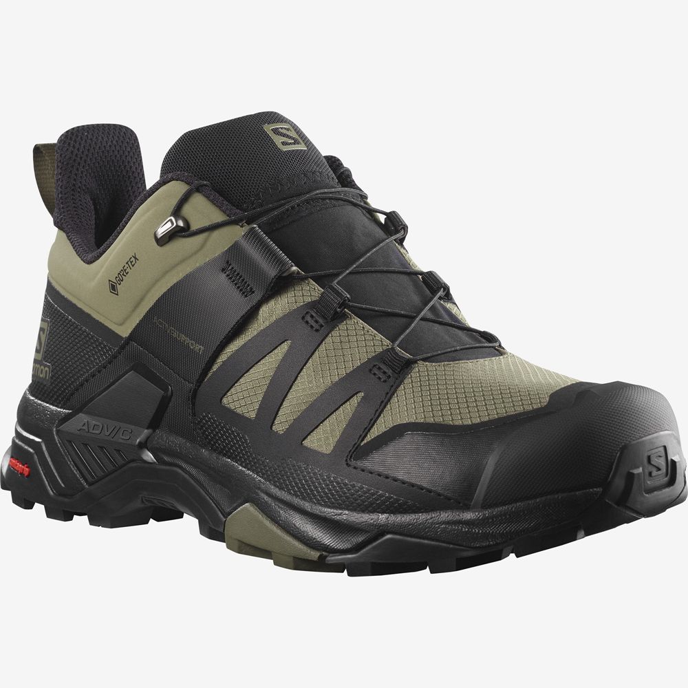 Men's Salomon X ULTRA 4 GORE-TEX Hiking Shoes Green | UKWANV-941