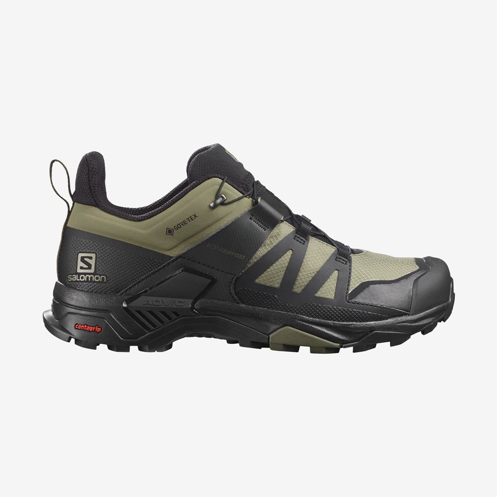 Men\'s Salomon X ULTRA 4 GORE-TEX Hiking Shoes Green | UKWANV-941
