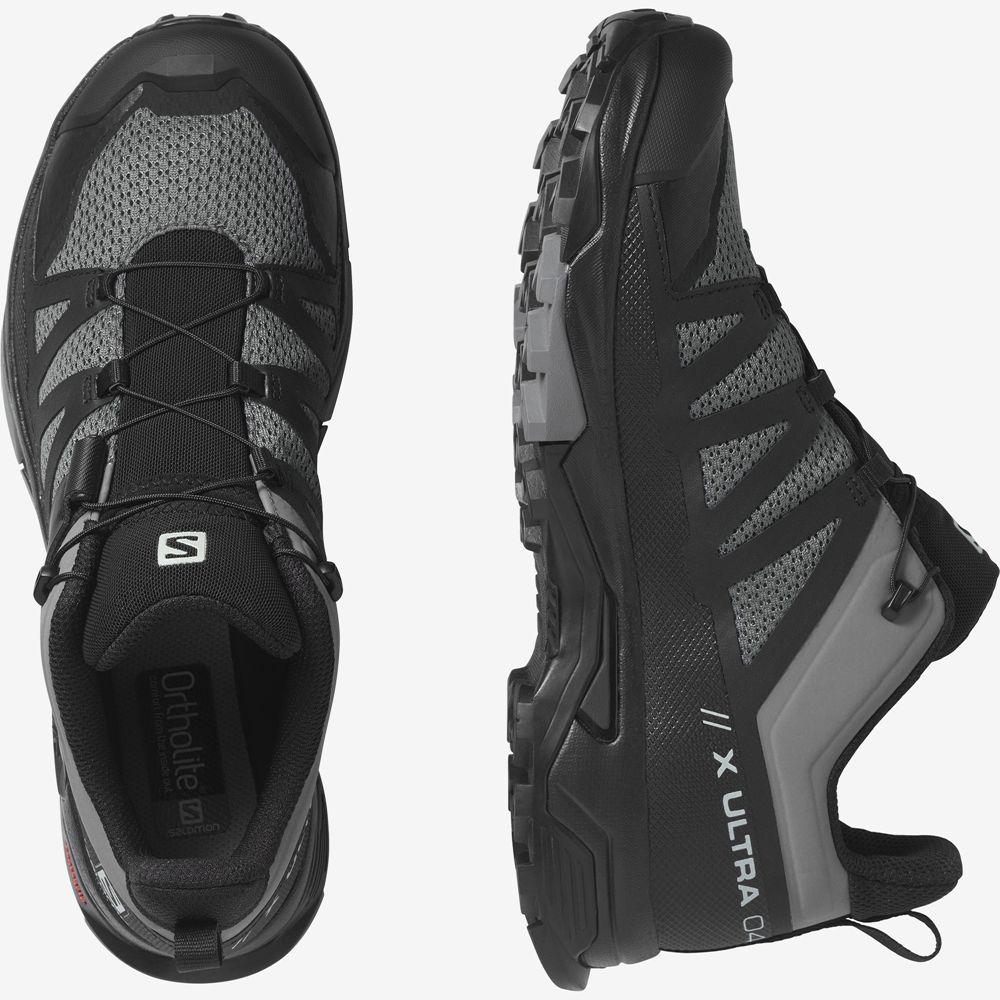 Men's Salomon X ULTRA 4 Hiking Shoes Black | FZJAUR-184