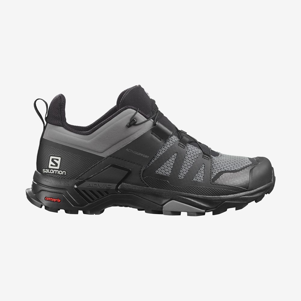 Men\'s Salomon X ULTRA 4 Hiking Shoes Black | FZJAUR-184