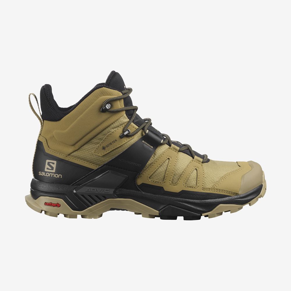 Men\'s Salomon X ULTRA 4 MID GORE-TEX Hiking Boots Khaki | ECMWUF-381