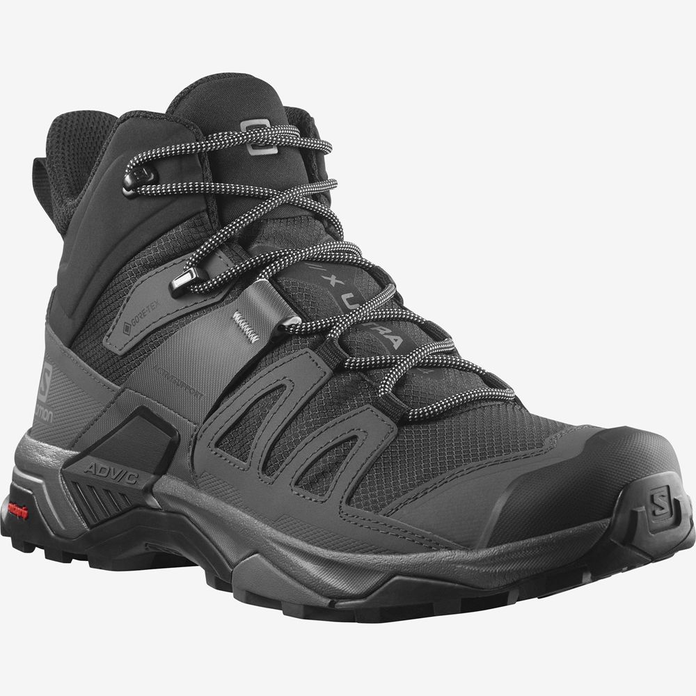 Men's Salomon X ULTRA 4 MID GORE-TEX Hiking Boots Black | JRNTCA-370