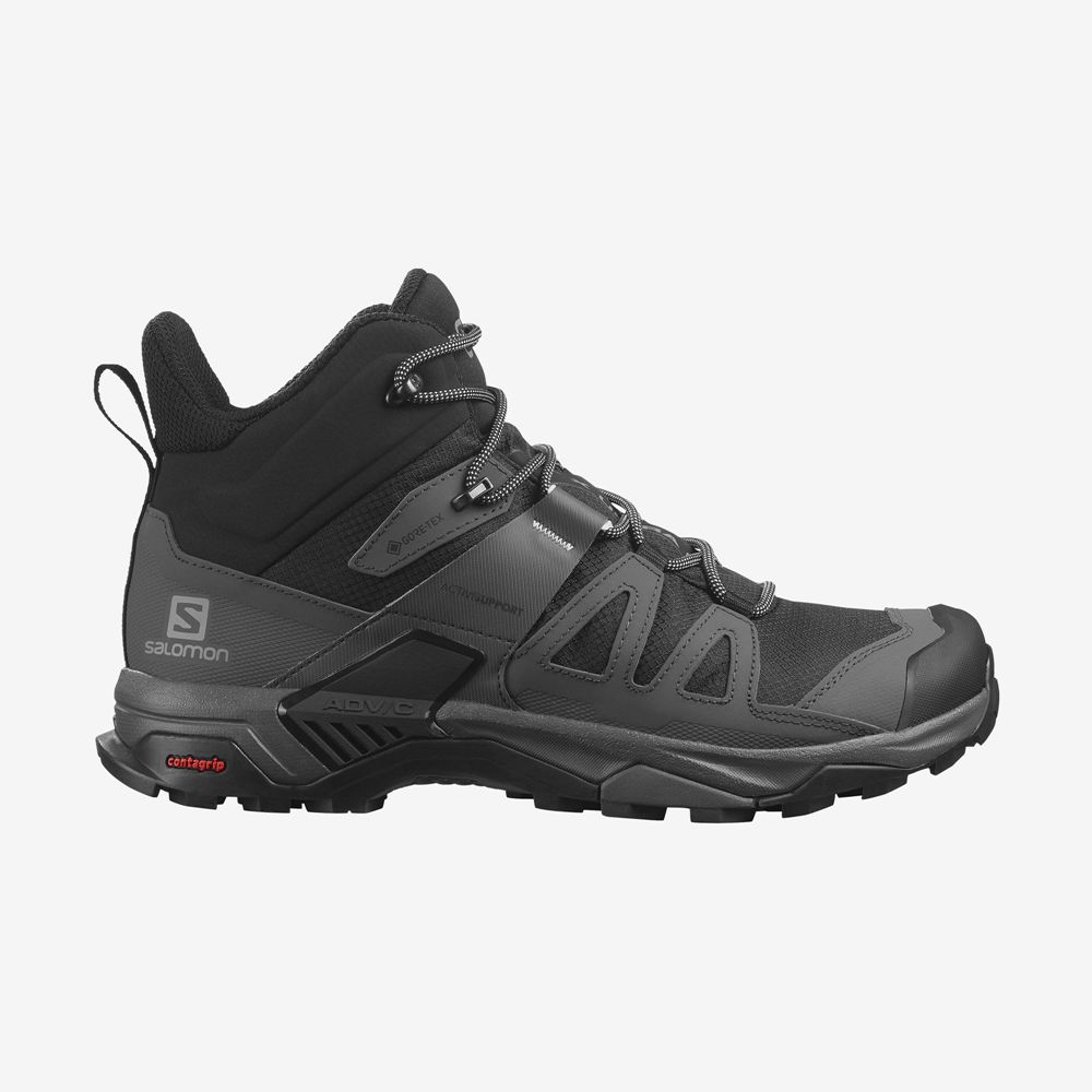 Men\'s Salomon X ULTRA 4 MID GORE-TEX Hiking Boots Black | JRNTCA-370