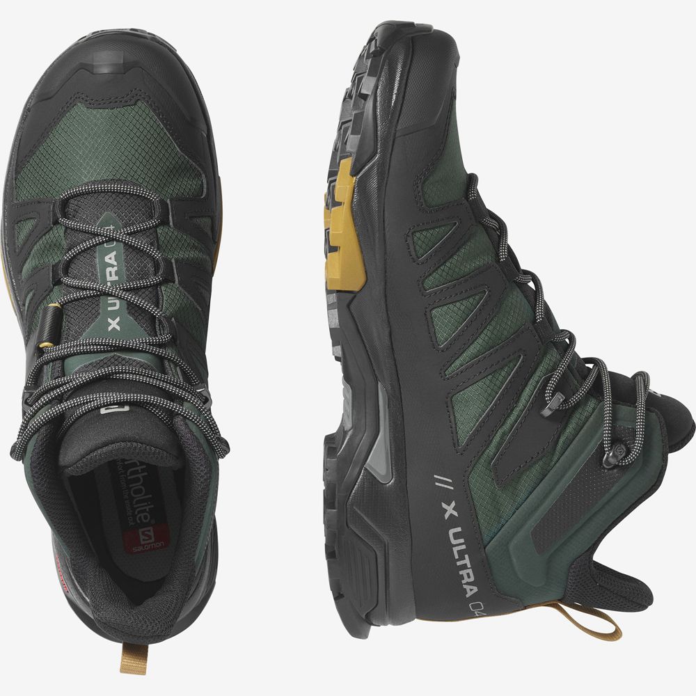 Men's Salomon X ULTRA 4 MID GORE-TEX Hiking Boots Green | KXARVM-176