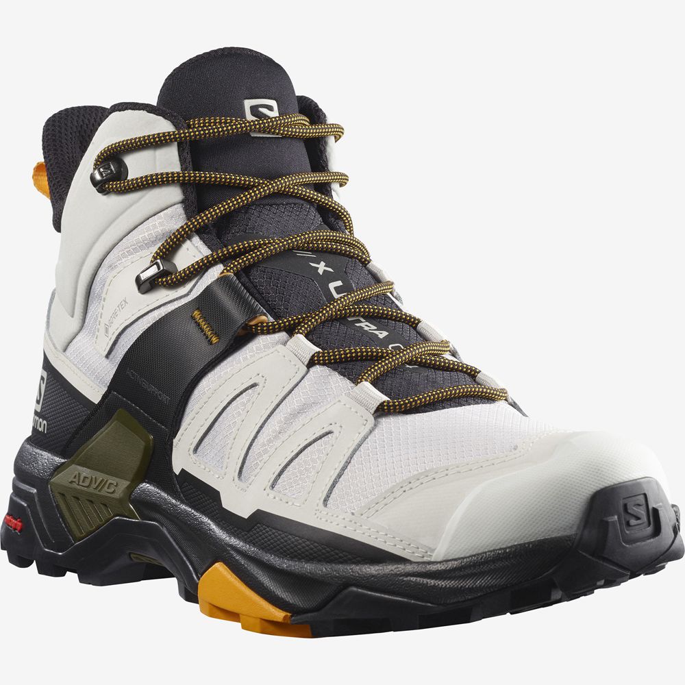 Men's Salomon X ULTRA 4 MID GORE-TEX Hiking Boots Sliver | QYFNHG-958