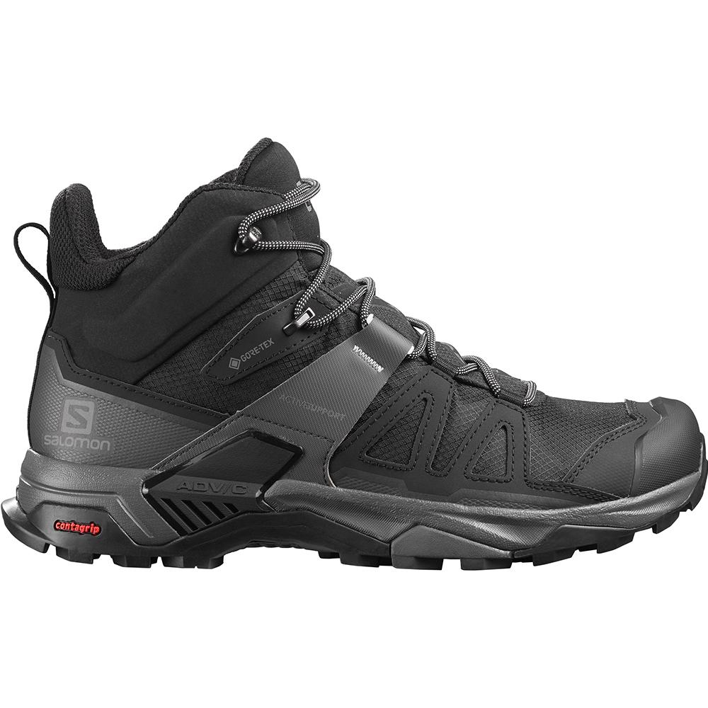 Men's Salomon X ULTRA 4 MID GORE-TEX Running Shoes Black | KMWPYJ-153