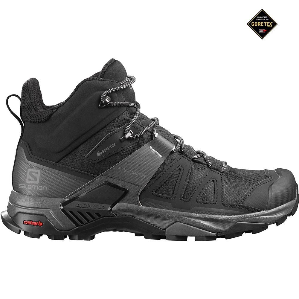 Men\'s Salomon X ULTRA 4 MID GORE-TEX Running Shoes Black | KMWPYJ-153