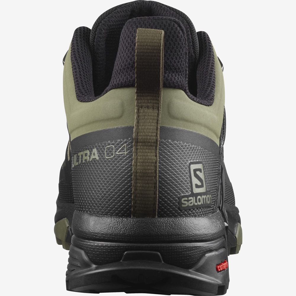 Men's Salomon X ULTRA 4 WIDE GORE-TEX Hiking Shoes Green | RJSFWK-197