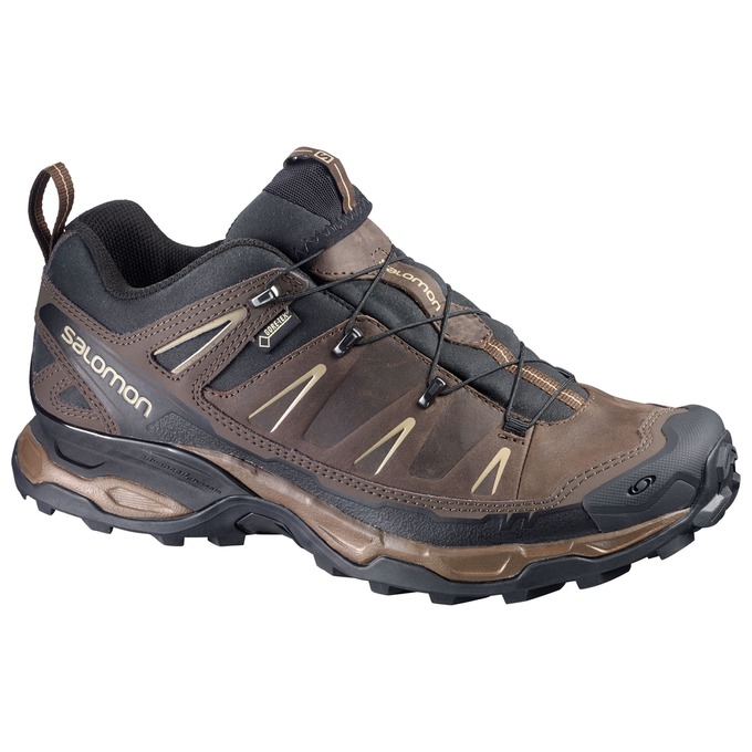 Men\'s Salomon X ULTRA LTR GTX Hiking Shoes Brown Black | DJOBZF-982