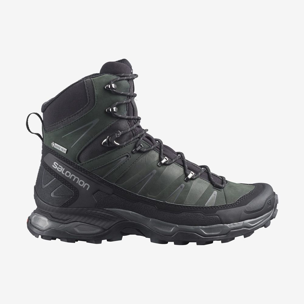 Men\'s Salomon X ULTRA TREK GORE-TEX Hiking Boots Green | EGBCSL-209