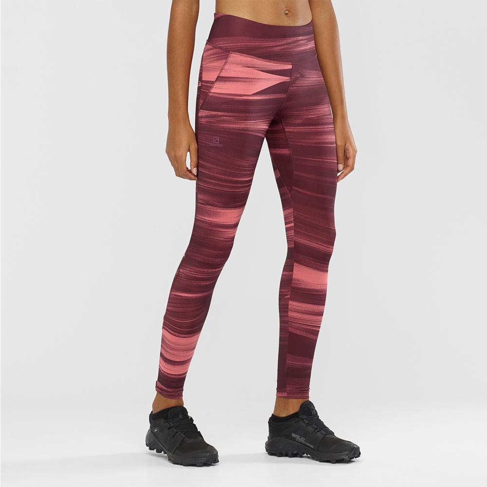 Women's Salomon AGILE LONG W Tights Purple | BEFLPW-865