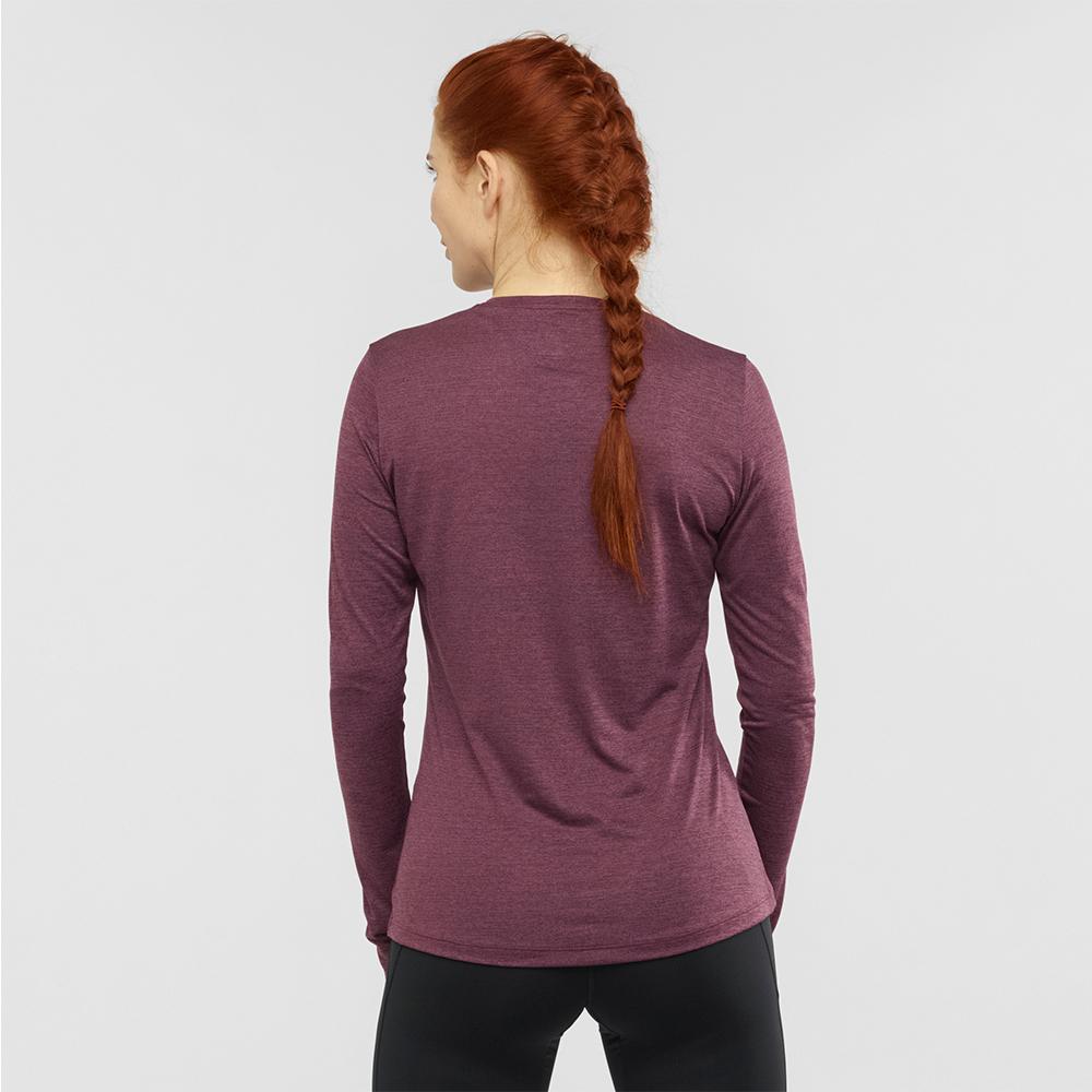 Women's Salomon AGILE LS W Long Sleeve T Shirts Fuchsia | MPFXZB-892