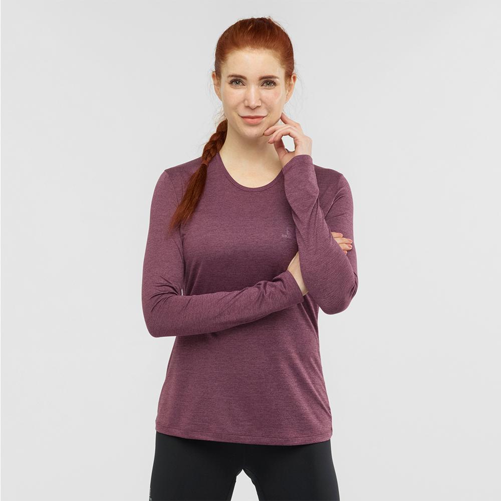 Women's Salomon AGILE LS W Long Sleeve T Shirts Fuchsia | MPFXZB-892