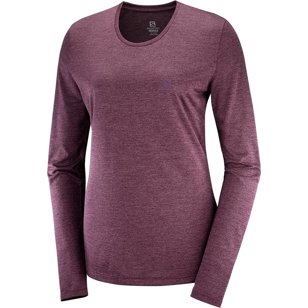Women\'s Salomon AGILE LS W Long Sleeve T Shirts Fuchsia | MPFXZB-892